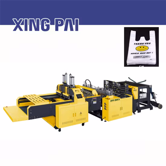 High Speed Polythene Biodegradable Plastic Shopping T-Shirt Bag Making Machine