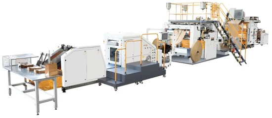Fully Automatic Roll Feed Flat Handle Square Bottom Paper Bag Making Machine For Shopping Bag