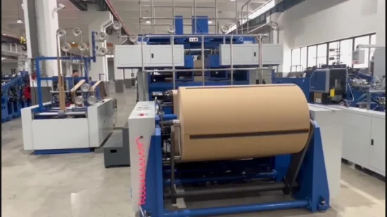 Maker Folder Flat Bottom Food Kraft Shopping Paper Bag Making Machine with Handle in Line
